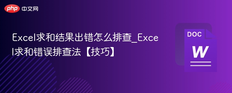 Excel求和出错怎么查？技巧全攻略