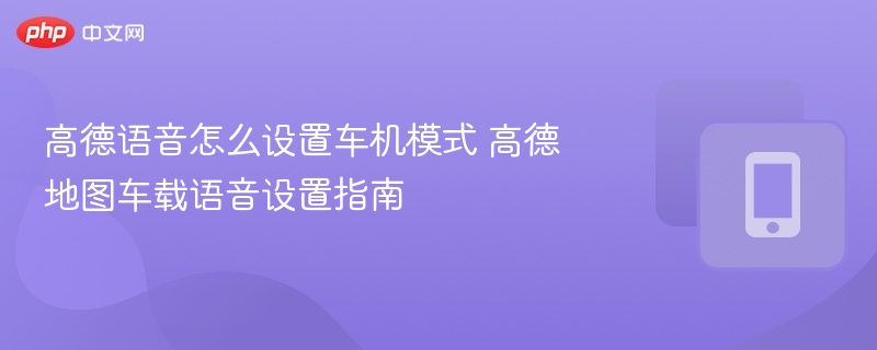 高德语音车机设置教程详解