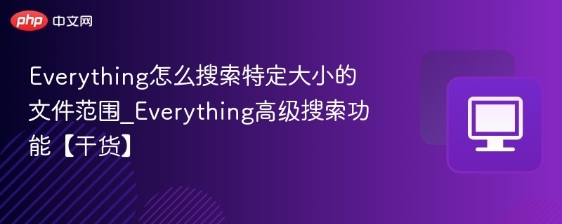 Everything按大小筛选文件的技巧