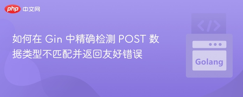 如何在 Gin 中精确检测 POST 数据类型不匹配并返回友好错误
