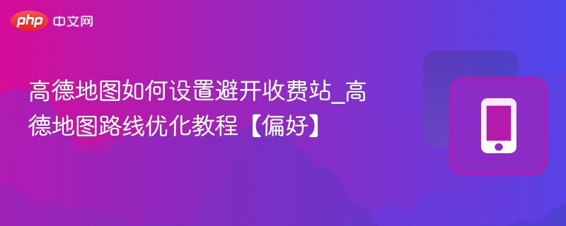 高德地图避开收费站设置方法