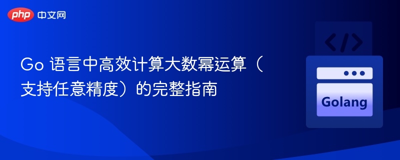 Go语言大数幂运算优化技巧