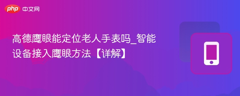 高德鹰眼能定位老人手表吗？详解接入方法