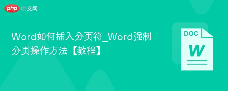 Word插入分页符方法详解