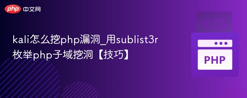 kali怎么挖php漏洞_用sublist3r枚举php子域挖洞【技巧】