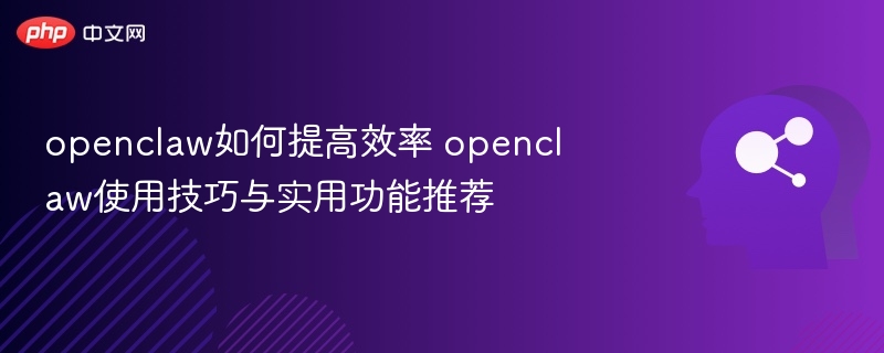 openclaw如何提高效率 openclaw使用技巧与实用功能推荐