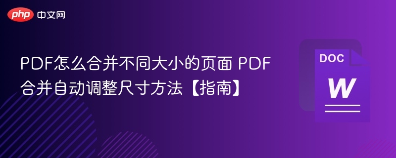PDF怎么合并不同大小的页面 PDF合并自动调整尺寸方法【指南】