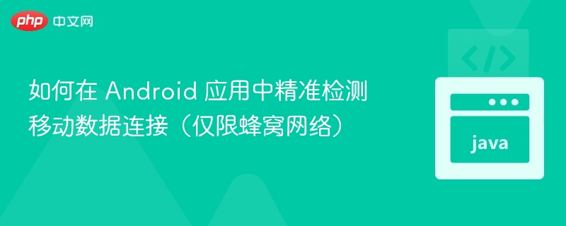 如何在 Android 应用中精准检测移动数据连接(仅限蜂窝网络)