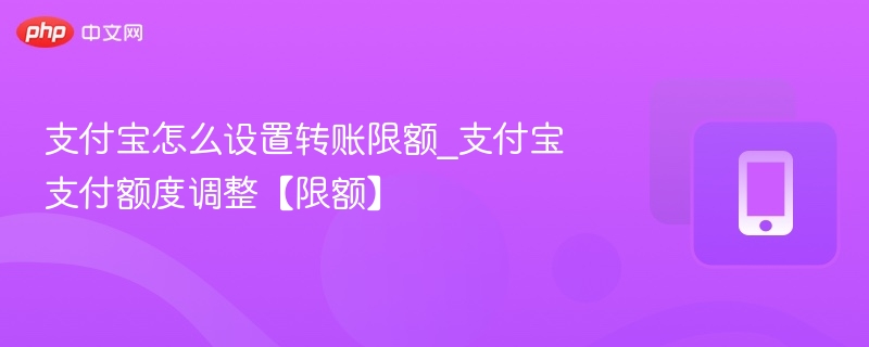 支付宝转账限额怎么调？支付额度设置方法