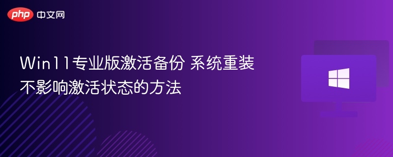 Win11专业版激活备份方法详解