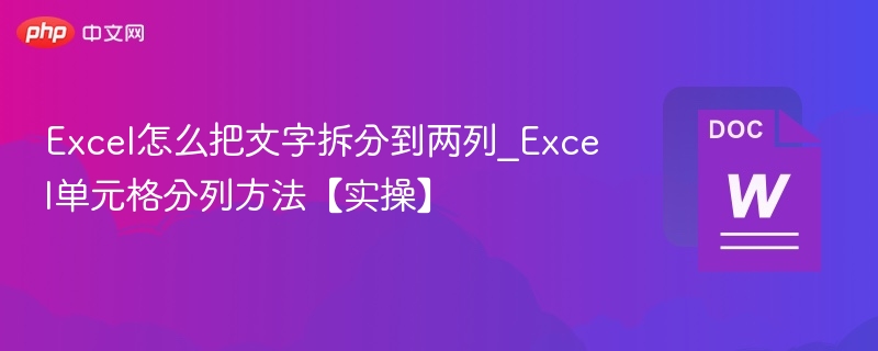 Excel怎么把文字拆分到两列_Excel单元格分列方法【实操】