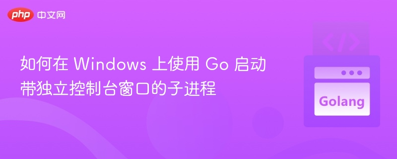 如何在 Windows 上使用 Go 启动带独立控制台窗口的子进程
