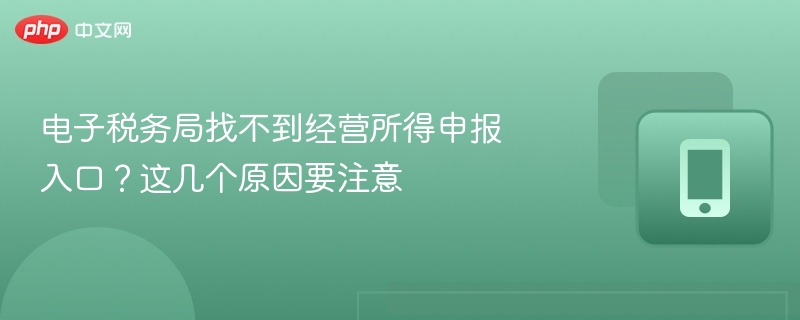 电子税务局找不到经营所得申报入口？这几个原因要注意
