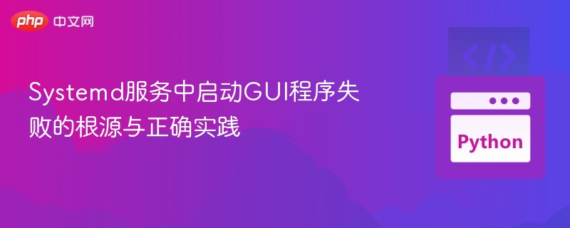 Systemd服务中启动GUI程序失败的根源与正确实践
