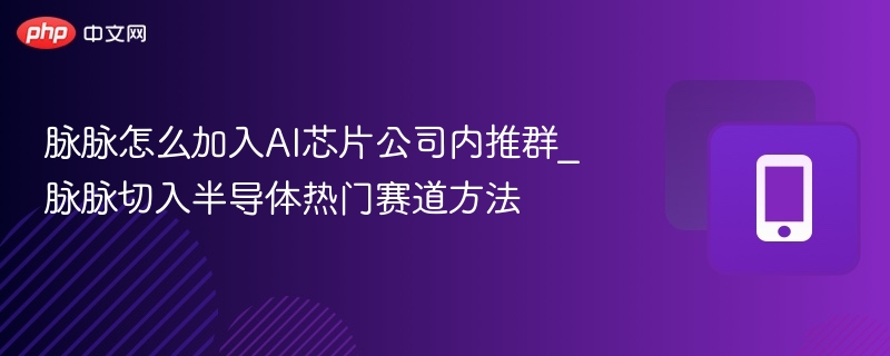脉脉AI芯片内推群加入方法