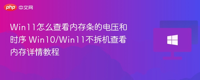 Win11内存电压时序查看教程