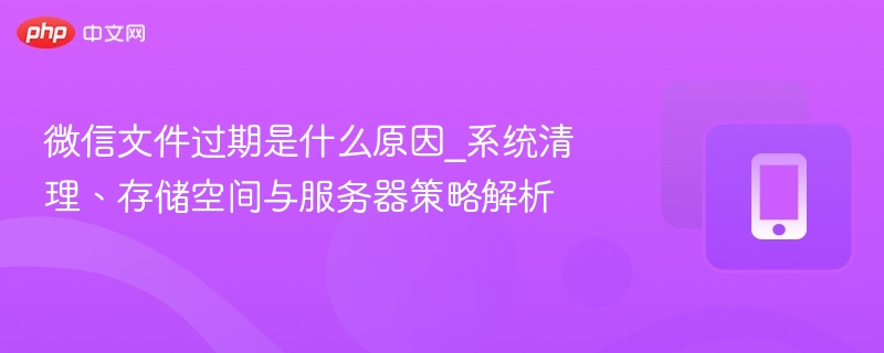 微信文件过期原因解析：清理、存储与服务器策略