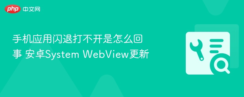 安卓System WebView更新导致应用闪退？