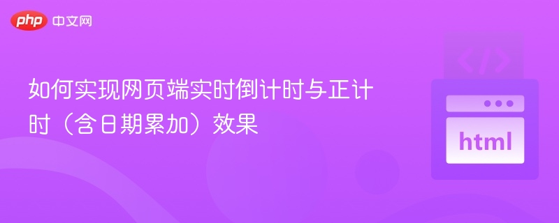 网页端时间计时器实现方法详解