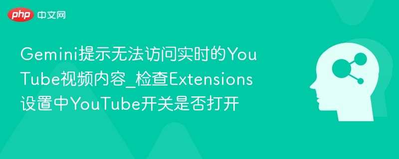 Gemini提示无法访问实时的YouTube视频内容_检查Extensions设置中YouTube开关是否打开