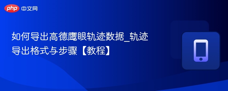 高德鹰眼轨迹导出步骤与格式说明