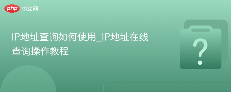 IP地址查询怎么用在线教程详解