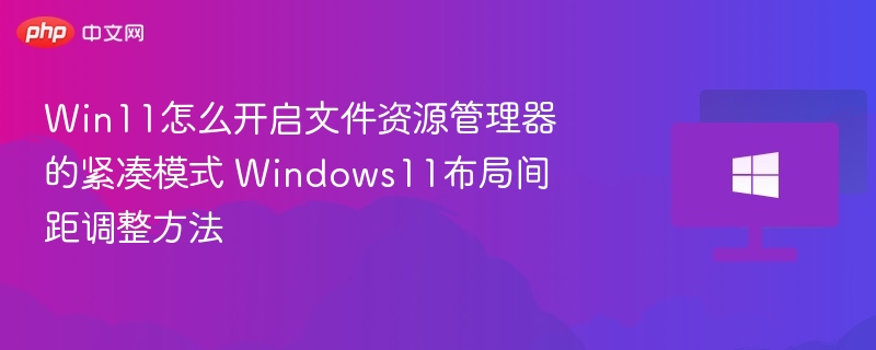 Win11怎么开启文件资源管理器的紧凑模式 Windows11布局间距调整方法