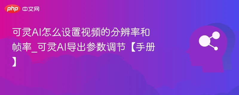可灵AI视频参数设置全攻略