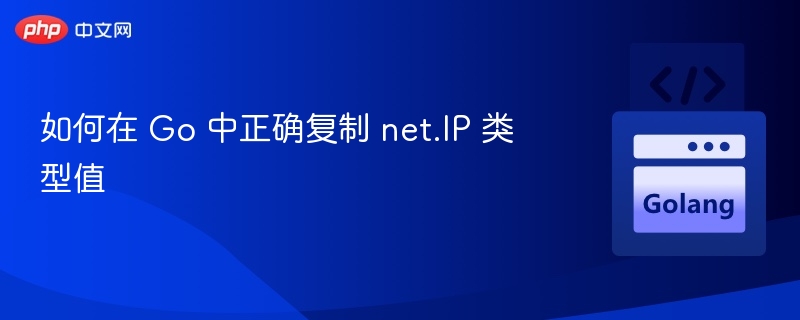 如何在 Go 中正确复制 net.IP 类型值
