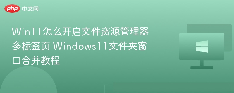 Win11资源管理器多标签页怎么开