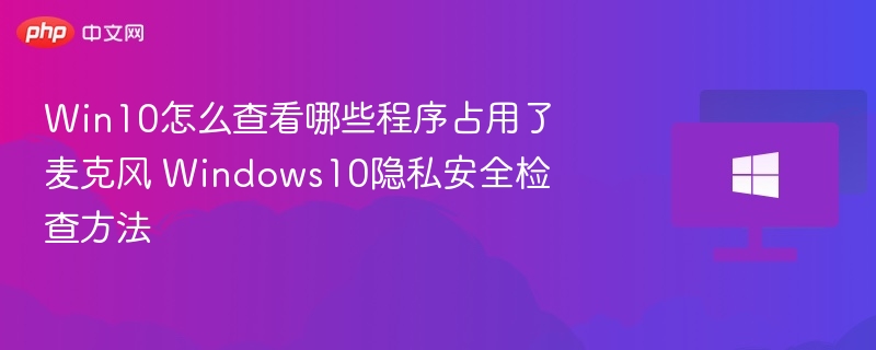 Win10麦克风占用查看及隐私设置教程