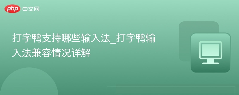打字鸭支持哪些输入法_打字鸭输入法兼容情况详解