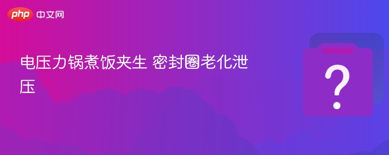 电压力锅煮饭夹生？密封圈老化泄压是主因