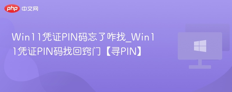 Win11PIN码找回方法详解