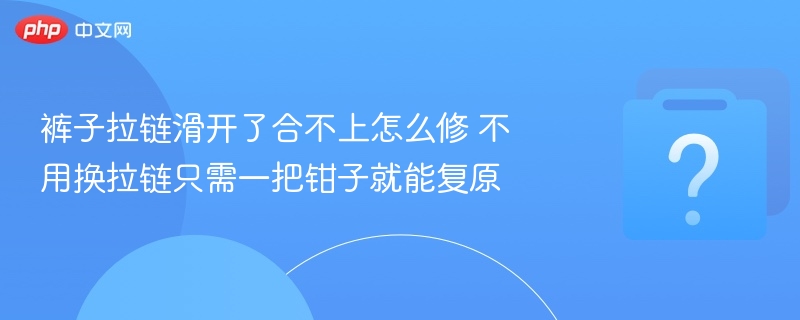 裤子拉链滑开怎么修？钳子一夹搞定