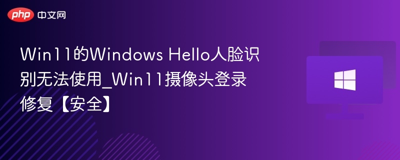 Win11的Windows Hello人脸识别无法使用_Win11摄像头登录修复【安全】