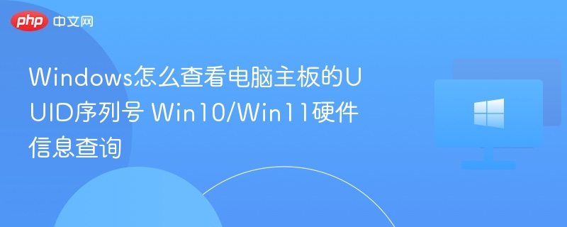 Windows怎么查看电脑主板的UUID序列号 Win10/Win11硬件信息查询