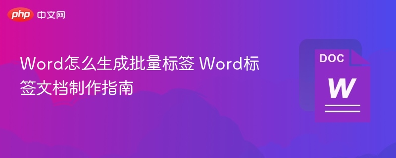 Word批量生成标签技巧分享