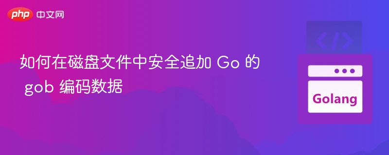 如何在磁盘文件中安全追加 Go 的 gob 编码数据
