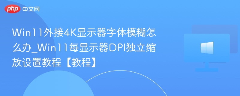 Win11外接4K显示器字体模糊怎么办_Win11每显示器DPI独立缩放设置教程【教程】
