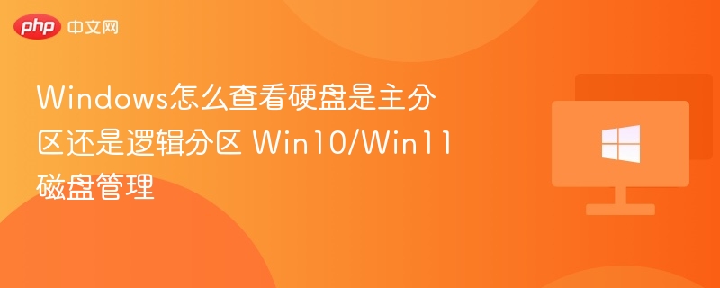 Windows怎么查看硬盘是主分区还是逻辑分区 Win10/Win11磁盘管理