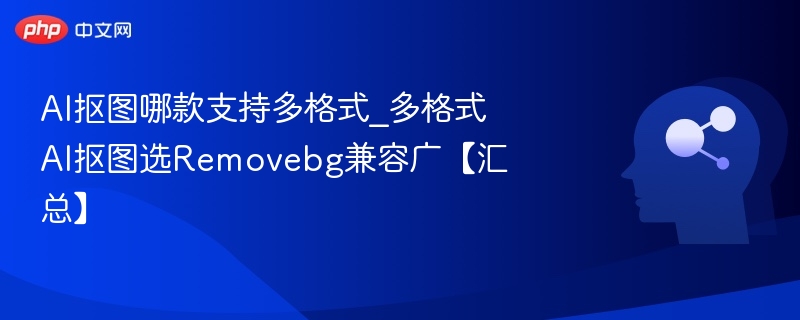 AI抠图支持多格式，Removebg兼容性详解