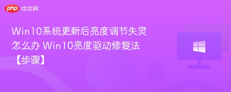 Win10屏幕亮度调节无效怎么解决