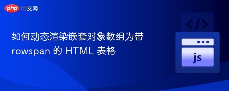 如何动态渲染嵌套对象数组为带 rowspan 的 HTML 表格
