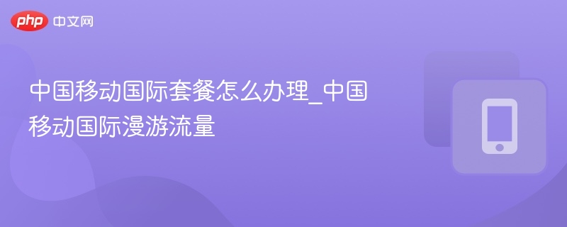 中国移动国际套餐怎么办理？