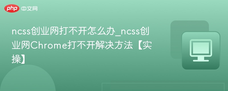 ncss创业网打不开怎么解决？实操教程