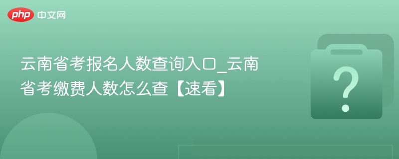 云南公务员报名人数怎么查