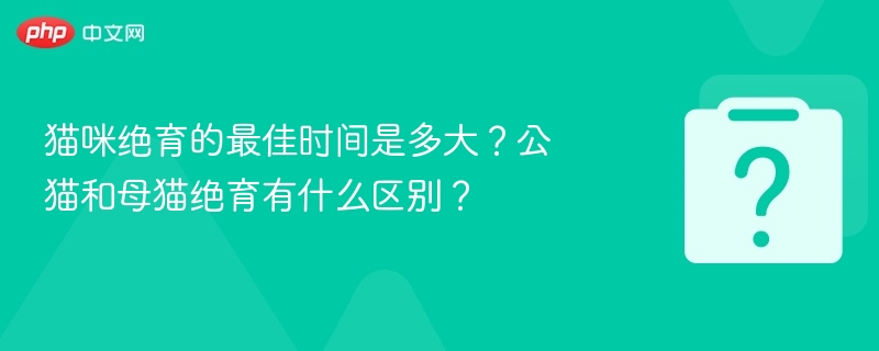 猫咪绝育最佳年龄与公母差异全解析