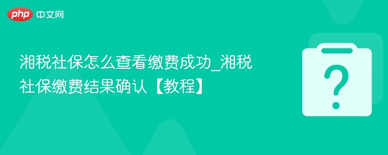 湘税社保怎么查看缴费成功_湘税社保缴费结果确认【教程】