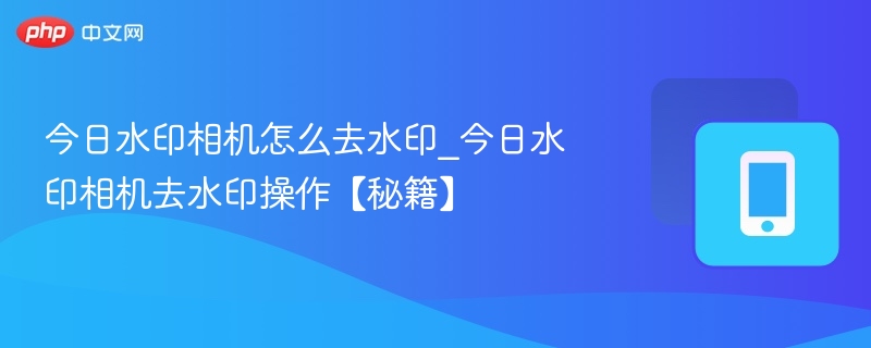 水印相机去水印技巧全解析